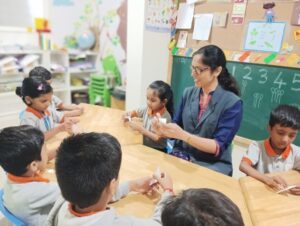 Learning counting in preschool in Hadapsar,Pune